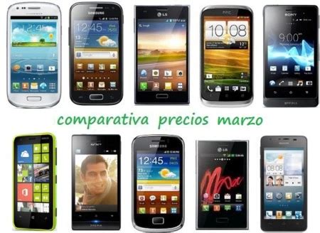 Comparativa Precios Smartphones más baratos Marzo 2013