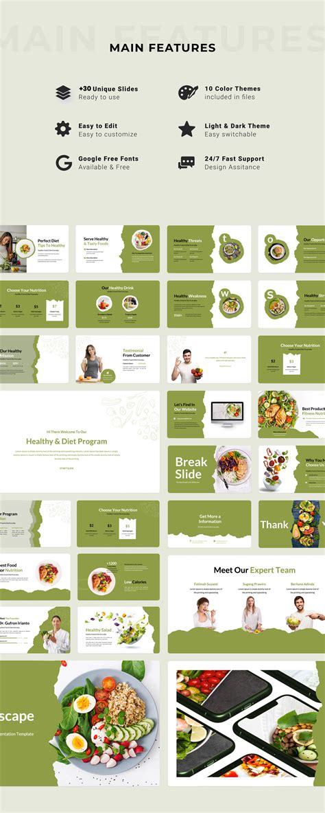 HealthScape – Healthy Food Presentation Template. on Behance