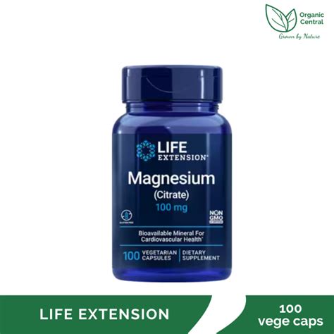 Life Extension Magnesium Citrate 100 Mg 100 Vege Capsules Lazada PH