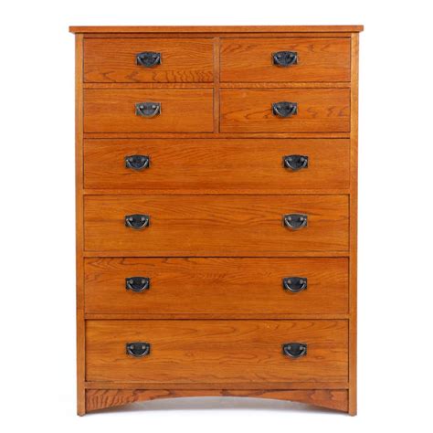 Thomasville Oak Mission Style Chest Of Drawers Ebth