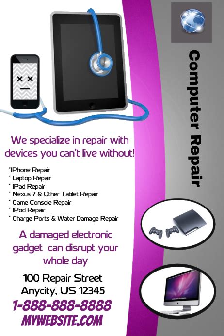 Computer Repair Flyer Template Postermywall