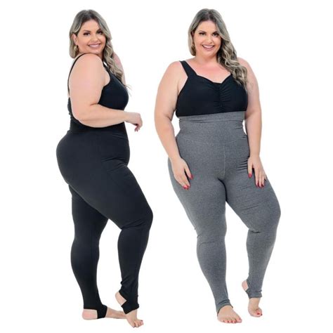 Kit Cal A Legging Modeladora Plus Size C S Super Alto Em Suplex