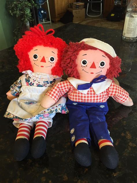 Pair Raggedy Ann And Andy Dolls By Knickerbocker 12 Inches Etsy