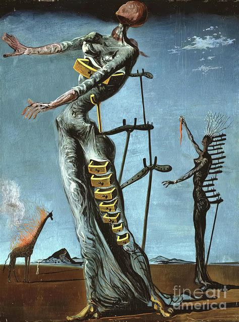 Salvador Dali Burning Giraffe 1937 Painting By Magical Vintage