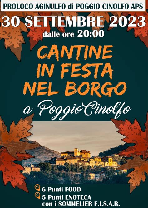 A Poggio Cinolfo Grande Attesa Per Le Cantine In Festa Nel Borgo