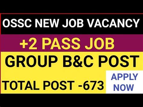 Ossc New Job Vacancy Odisha Group B C Post Apply Now Best