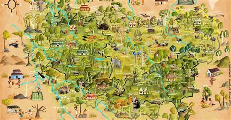 Green Humour: Kanha Tiger Reserve- an illustrated map