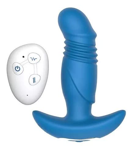 Plug Anal Vibração Vai Vem Controle Remoto Nv Toys Azul