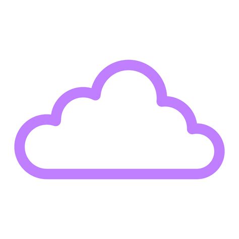 Simple cloud outline illustration in purple color for design element ...