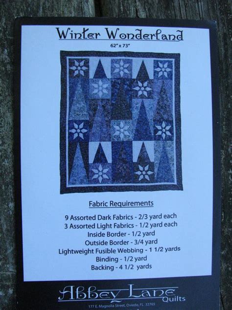 Abbey Lane Winter Wonderland New Uncut Quilt Pattern Tree Etsy