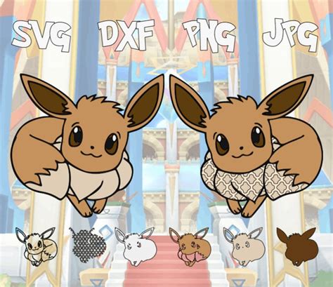 Pokemon SVG Eevee DXF PNG Digital Cut Files Layered Etsy