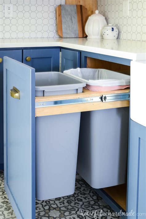 How To Build A Pull Out Trash Can Cabinet Houseful Of Handmade