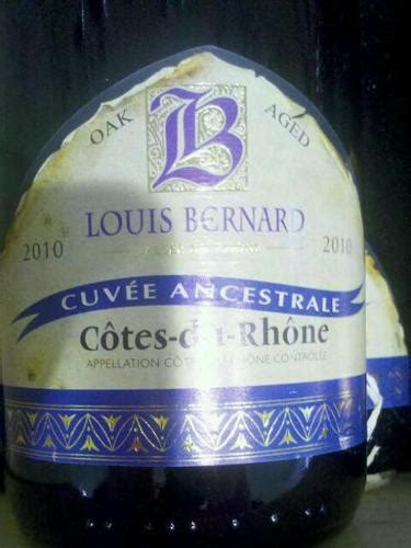 Louis Bernard Côtes du Rhône Cuvée Ancestrale Vivino US