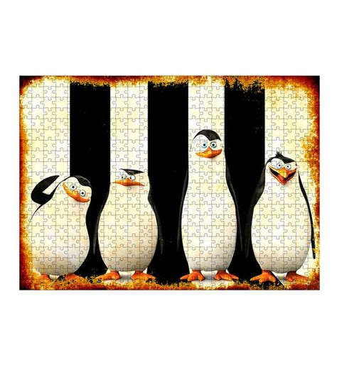 Ahşap Mdf Puzzle Yapboz Sevimli Penguenler