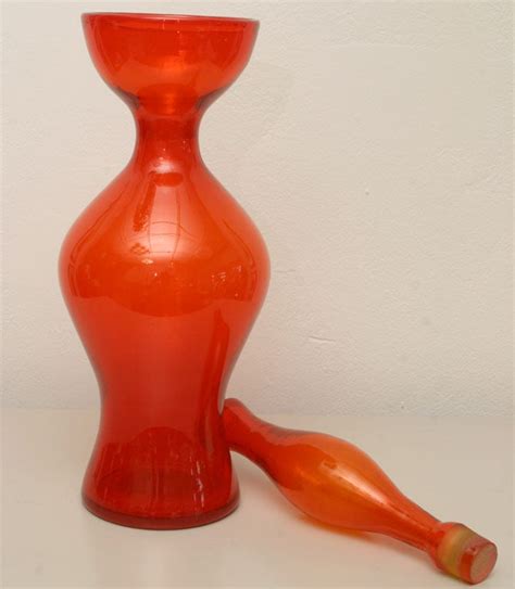 Tall Blenko Decanter With Stopper By Wayne Husted At 1stDibs