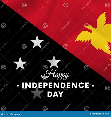 Banner or Poster of Papua New Guinea Independence Day Celebration. Waving Flag. Vector ...