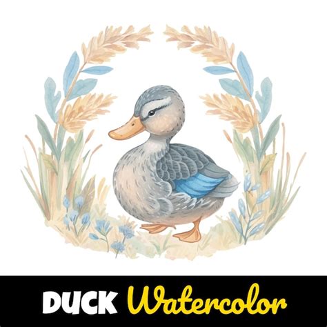 Premium Vector Cute Duck Watercolour Vector Illustration