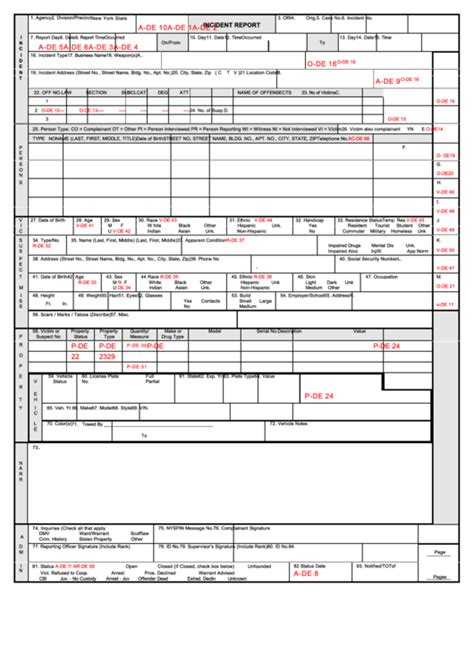 Printable Incident Report Forms