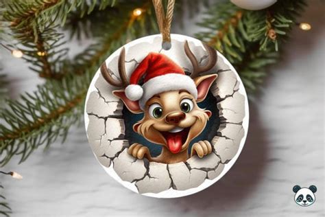 Reindeer D Christmas Ornament Bundle Bundle Creative Fabrica