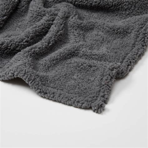 Dormify Fuzzy Fleece Throw Blanket Dorm Essentials Medium Grey