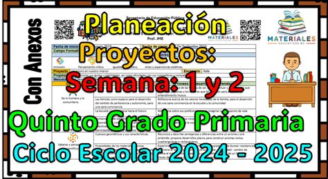 Planeaci N Did Ctica Por Proyectos Del Quinto Grado De Primaria Semana