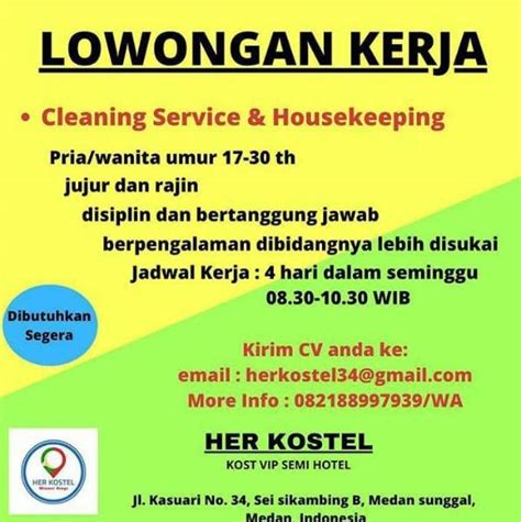 Lowongan Cleaning Service Dan Housekeeping Medan AtmaGo