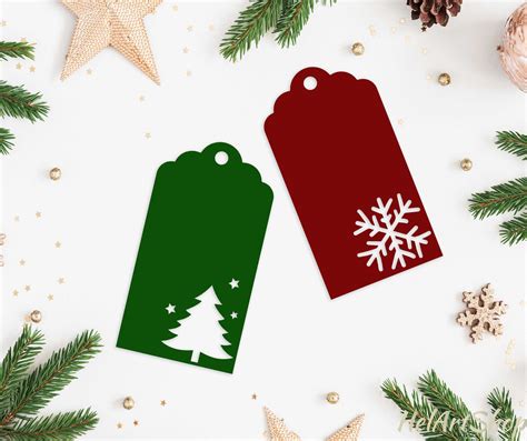 Christmas gift tags svg cutting file By HelArtShop | TheHungryJPEG