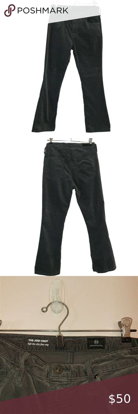 Adriano Goldschmied The Jodi Crop High Rise Slim Flare Crop Gray Velvet