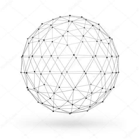 Elemento Geom Trico Poligonal Wireframe Esfera Con L Neas Y Puntos