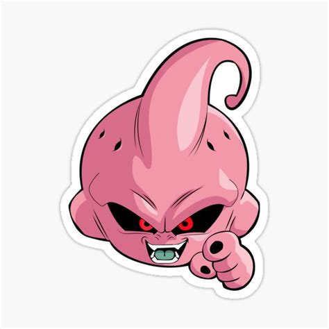 Kid Buu Dragon Ball Z Face Drawing Dbz Majin Buu Sticker By