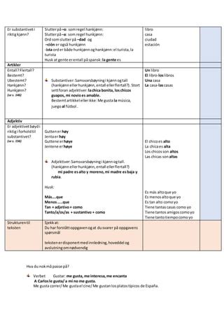 Spansk Sjekkliste Til Skriftlige Tekster Pdf