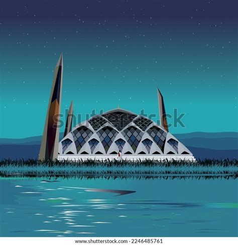 Al Jabbar Grand Mosque Vector This Stock Vector (Royalty Free ...