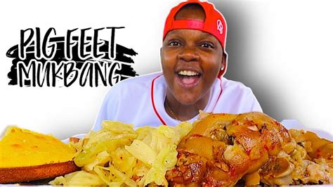 BOILED PIG FEET CABBAGE HAND EATING SOUL FOOD MUKBANG YouTube