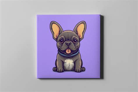 Cute French Bulldog Cartoon Illustration Digital Print on - Etsy