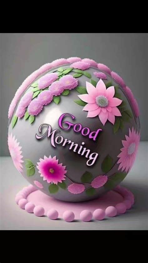 Easter Egg With Good Morning Decor And Pink Flowers