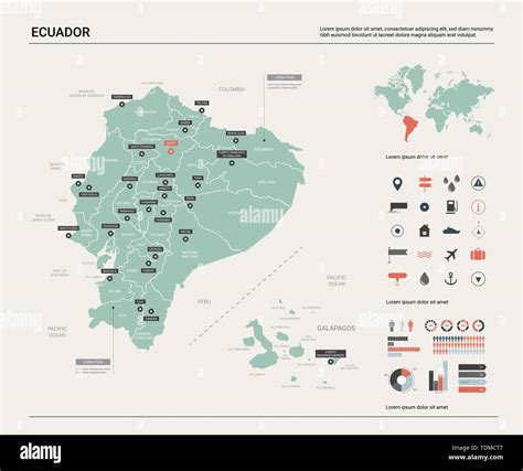 Vektor Karte Von Ecuador Land Karte Mit Division Städte Und