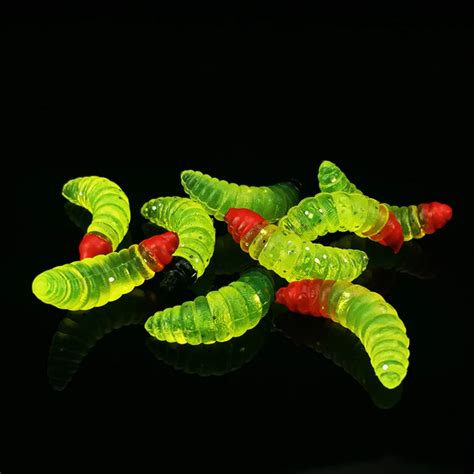 100 PCS Pcs 2 4cm Fishing Lure Maggot Grub Soft Baits Worms Fishing