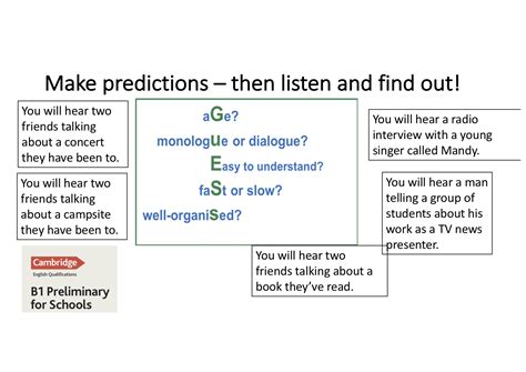 Teaching Together About B1 Preliminary Listening Part 1 Teaching Together