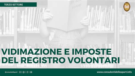 Il Registro Dei Volontari Vidimazione E Imposta Di Bollo Https