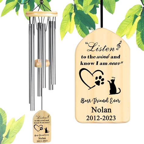 Amazon Personalized Cat Memorial Gifts Wind Chime Custom Loss Of