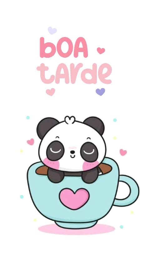 Boa tarde | Panda fofo, Desenhos fofos de urso, Desenho de urso