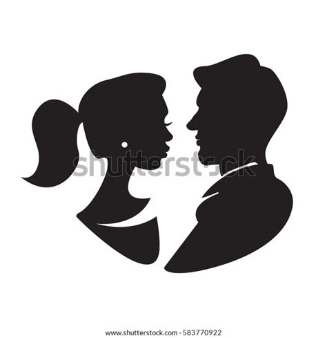 Man Woman Face Profile Male Female Vetor Stock Livre De Direitos 583770922 Shutterstock