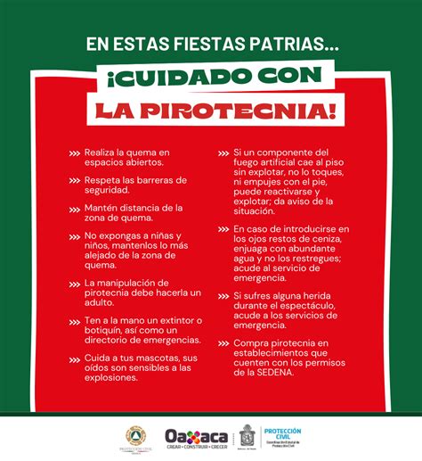 Recomendaciones Pirotecnia Coordinación Estatal de Protección Civil y