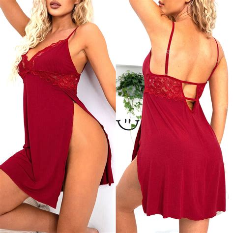 Women Sexy Lingerie Sleepwear Cotton Lace Cami Babydoll Nightgown Mini Dress Us Ebay