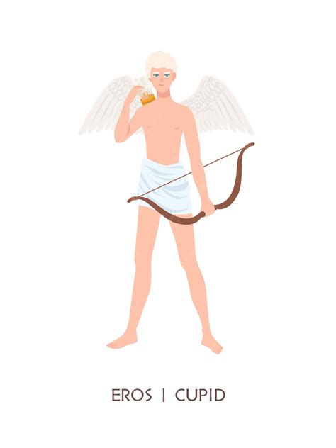 Premium Vector | Eros or Cupid - god or deity of love and passion in ...