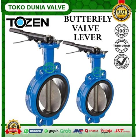 Jual TOZEN DN100 4 INCHI BUTTERFLY VALVE JIS10K DISC SS304 CAST IRON