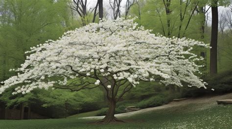 Dogwood Large Tree That Is In Bloom Backgrounds  Free Download