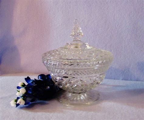 Vintage Crystal Compote Footed Dish With Lid By By Beanzvintiques