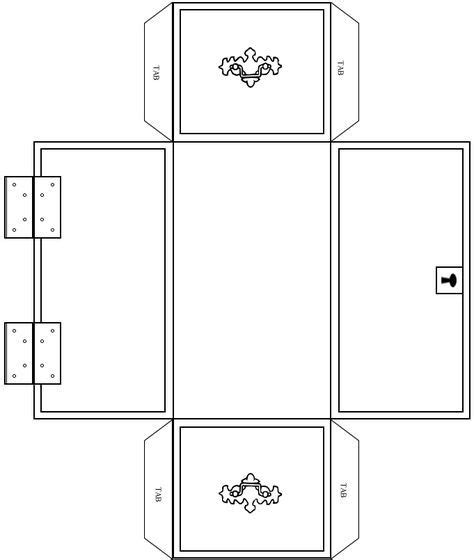 Treasure Chest Rainbow Colored Template Paper Model Sheet Trove Stock