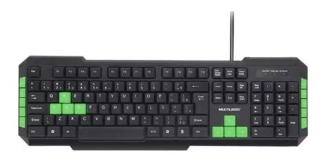 Teclado Gamer Com Hotkeys Multimídia Pretoverde Multilaser